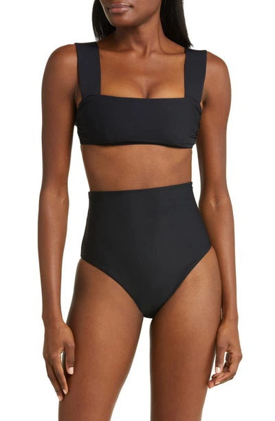 Shop Bondi Born Elle Square Neck Bikini Top In Black