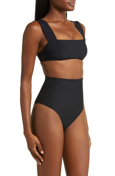 Shop Bondi Born Elle Square Neck Bikini Top In Black