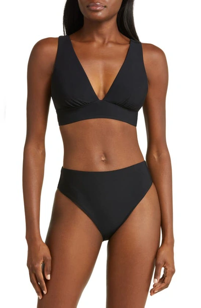 Shop Bondi Born Amelia Longline Bikini Top In Black