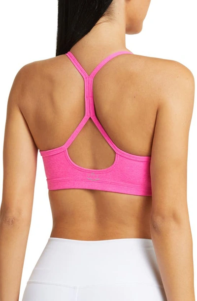 Shop Beyond Yoga Space Dye Slim Racerback Sports Bra In Pink Punch Heather