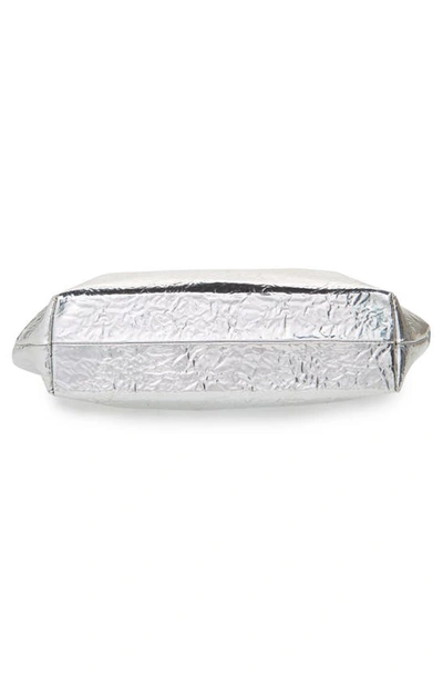 Shop Rag & Bone Remi Crinkled Metallic Faux Leather Shopper In Silver