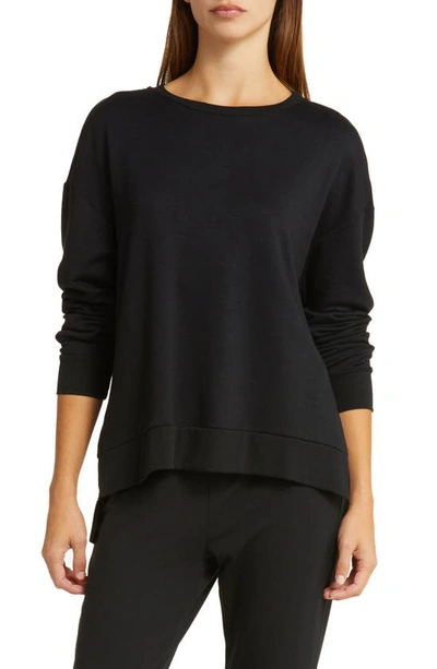 Shop Beyond Yoga Off Duty Fleece Sweatshirt In Black