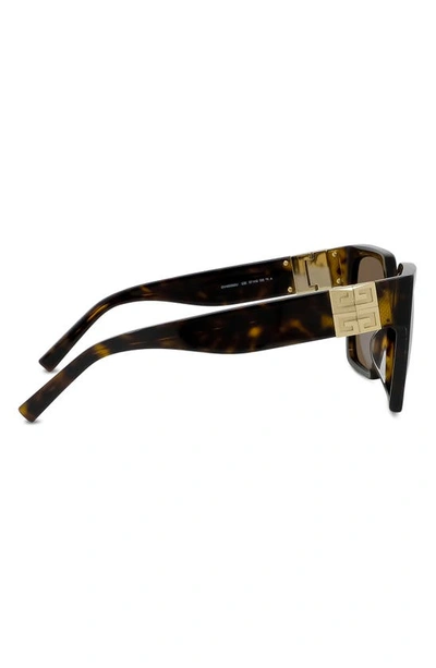 Shop Givenchy 4g 57mm Square Sunglasses In Dark Havana / Brown