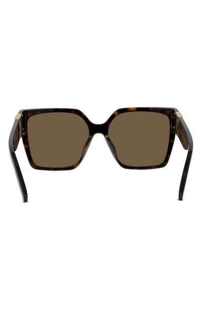 Shop Givenchy 4g 57mm Square Sunglasses In Dark Havana / Brown