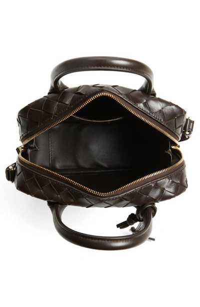 Shop Bottega Veneta Mini Bauletto Intrecciato Lambskin Leather Handbag In Fondant/ Brass