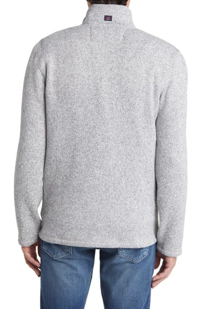 Shop Faherty Sweater Fleece Zip Jacket In Light Granite