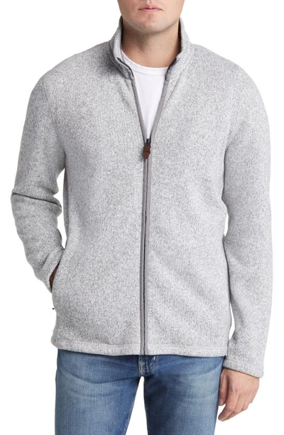 Shop Faherty Sweater Fleece Zip Jacket In Light Granite