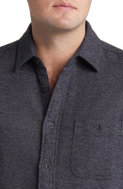Shop Faherty Super Brushed Stretch Flannel Button-up Shirt In Washed Black
