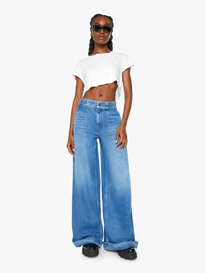 Shop Mother Snacks! The Tasty Utility Sneak Cuff Dine N' Dash Jeans In Blue