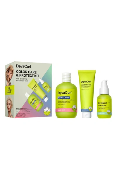 Devacurl Color Care & Protect Kit T Anti-brass Trio For Vibrant Curls (limited Edition) $71 Value