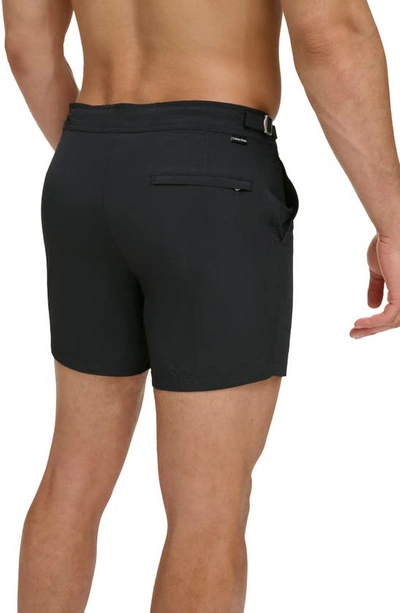 Shop Calvin Klein Tailored Volley Swim Trunks In Black