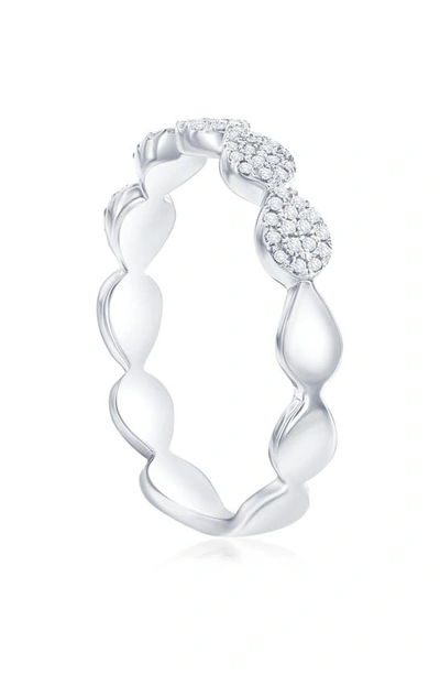 Shop Simona Sterling Silver Pear Shaped Diamond Band Ring