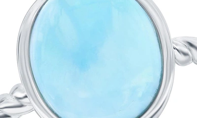 Shop Simona Sterling Silver Oval Larimar Ring In Blue