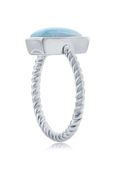 Shop Simona Sterling Silver Rectangle Larimar Ring In Blue