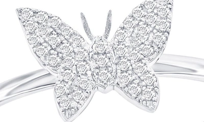 Shop Simona Sterling Silver Pavé Diamond Butterfly Ring