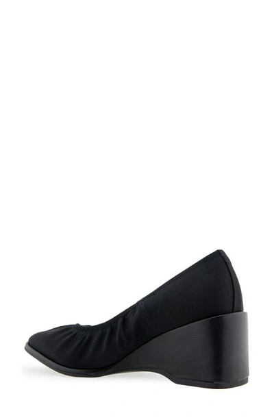 Shop Aerosoles Airlie Wedge Pump In Black Stretch