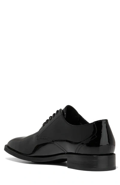 Shop Cole Haan Hawthorne Plain Toe Leather Derby In Black Patent / Black