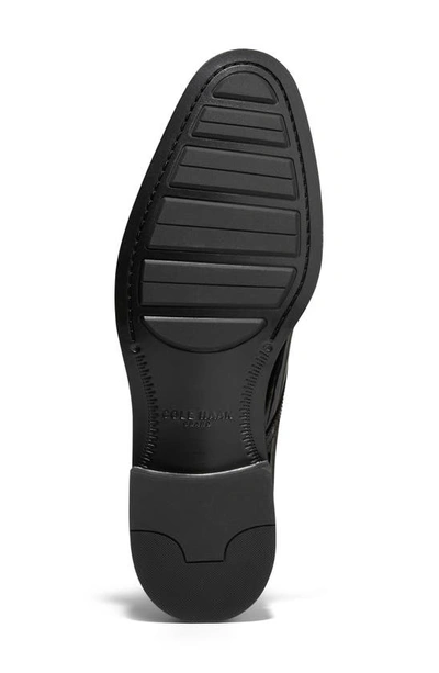 Shop Cole Haan Hawthorne Plain Toe Leather Derby In Black Patent / Black