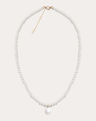 Shop Poppy Finch Women's Pearl Choker Necklace In White