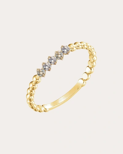 Shop Poppy Finch Women's Five Diamond Beaded Ring In Gold