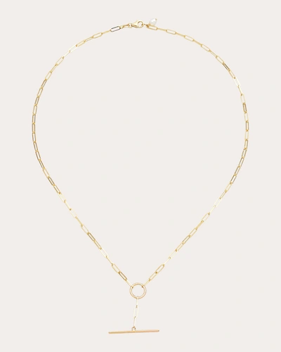 Shop Poppy Finch Women's Toggle Link Pendant Necklace In Gold