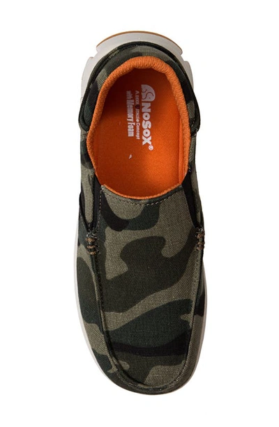 Shop Deer Stags Melvin Jr. Nosox Kickback Slip-on Sneaker In Green/ Orange Camo