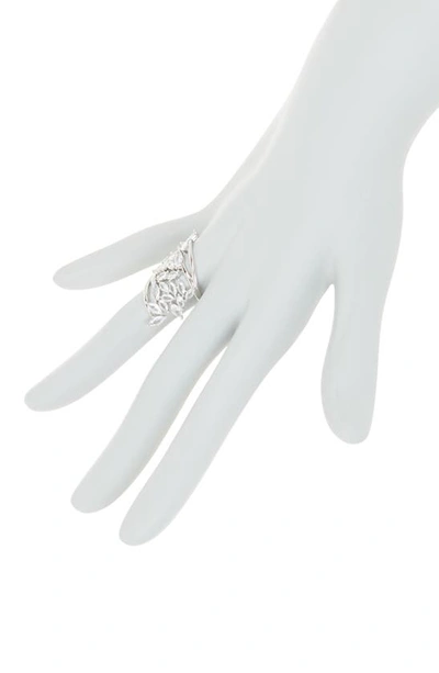 Shop Nordstrom Rack Cubic Zirconia Leaf Ring In Clear- Silver