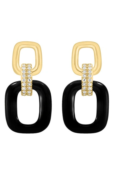 Shop Effy Onyx & Diamond Link Drop Earrings In Black