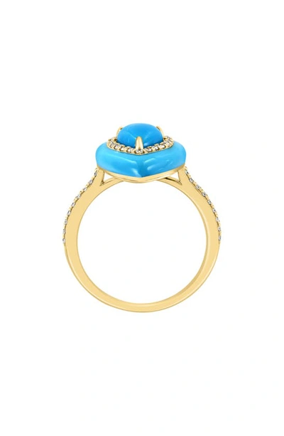 Shop Effy Pear Cut Turquoise & Diamond Ring In Blue