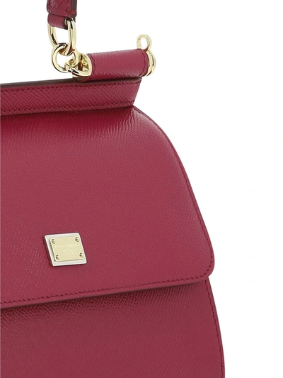 Shop Dolce & Gabbana "small Sicily" Handbag In Fuchsia