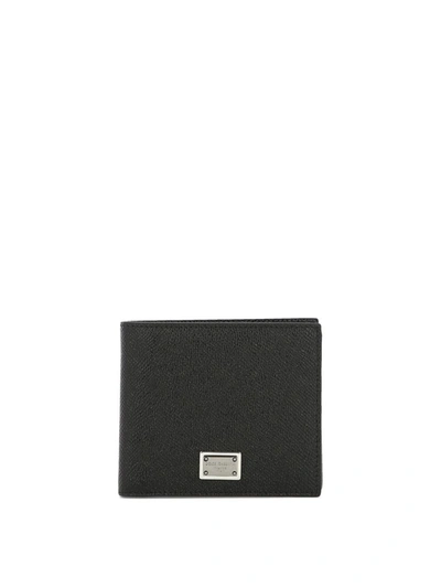 Shop Dolce & Gabbana Wallet With Logo Plaque In Black