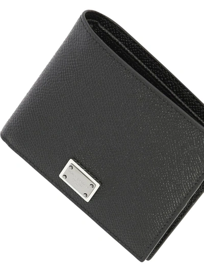 Shop Dolce & Gabbana Wallet With Logo Plaque In Black