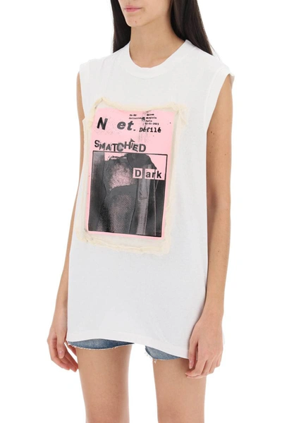 Shop Maison Margiela Tank T-shirt With Removable Print In White
