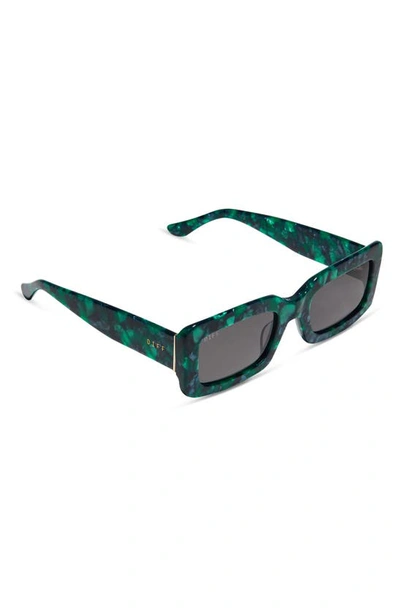 Diff Indy 51mm Polarized Rectangular Sunglasses In Green