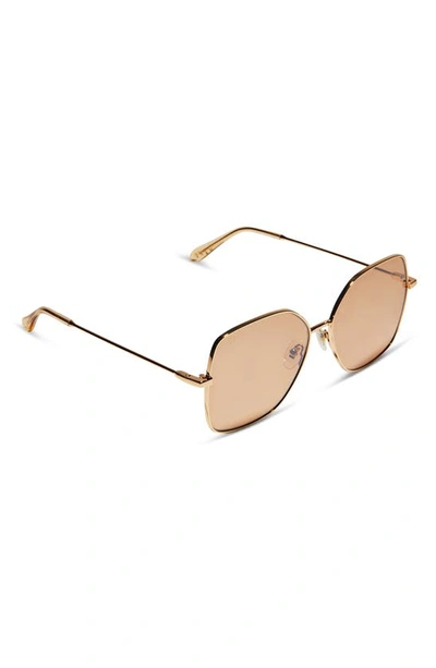 Shop Diff Iris 55mm Polarized Square Sunglasses In Honey Crystal Flash