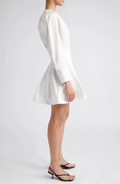Shop Proenza Schouler Long Sleeve Stretch Cotton Poplin Minidress In White