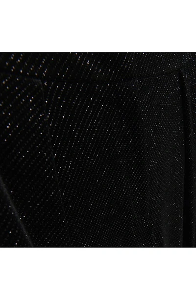 River Island Sparkle Slim Fit Velvet Trousers In Black