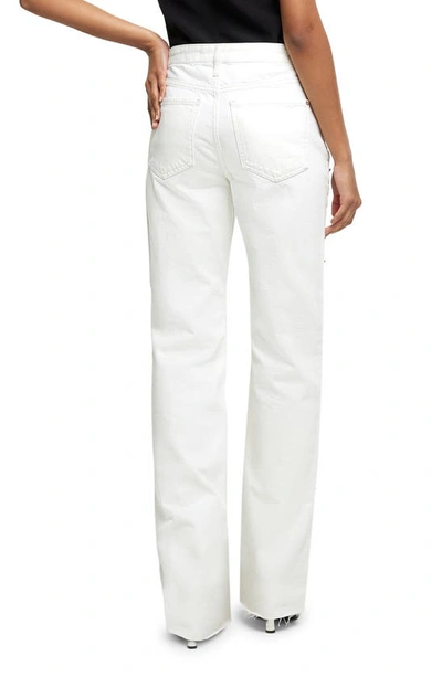 Shop River Island High Waist Embellished Stove Pipe Jeans In White