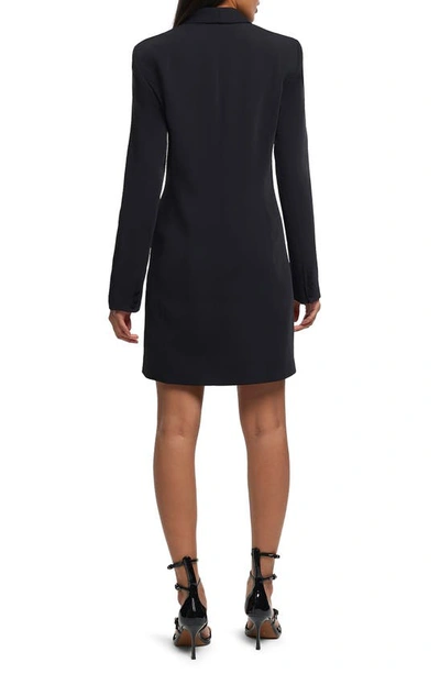 Shop River Island Shawl Collar Long Sleeve Blazer Dress In Black