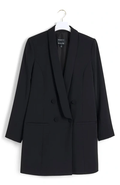 Shop River Island Shawl Collar Long Sleeve Blazer Dress In Black
