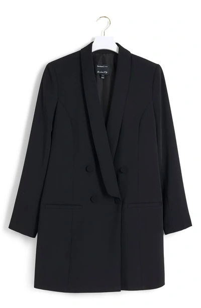 River Island Shawl Collar Longline Blazer In Black