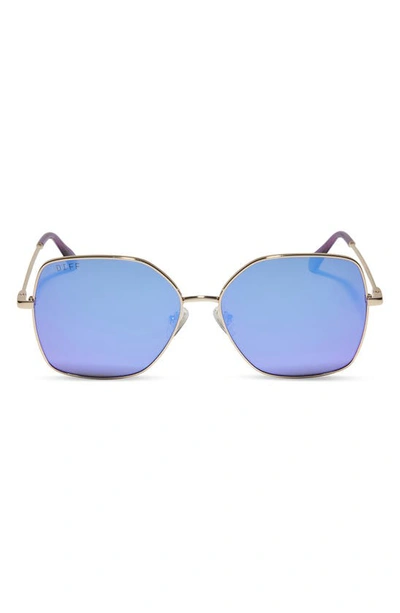 Shop Diff Iris 54mm Square Sunglasses In Purple Mirror