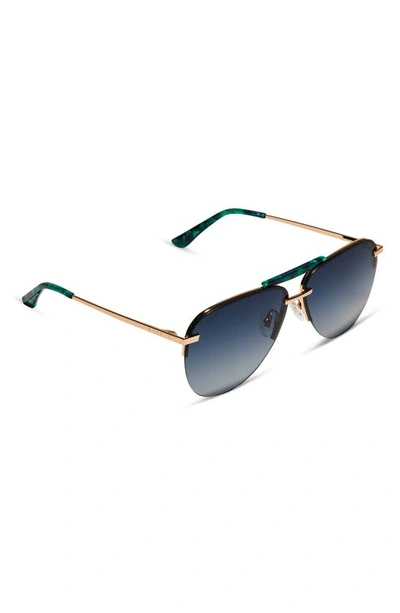 Shop Diff Tahoe 62mm Polarized Gradient Oversize Aviator Sunglasses In Grey Gradient