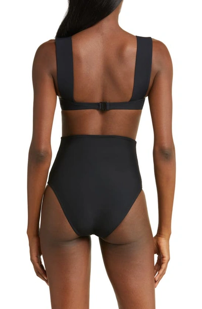 Shop Bondi Born Faith High Waist Bikini Bottoms In Black