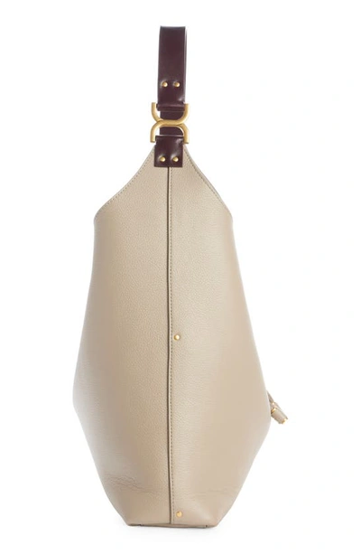 Chloé Marcie Hobo Bag In Grained Leather Grey Size Onesize 100% Calf-skin Leather In Motty Grey 23w