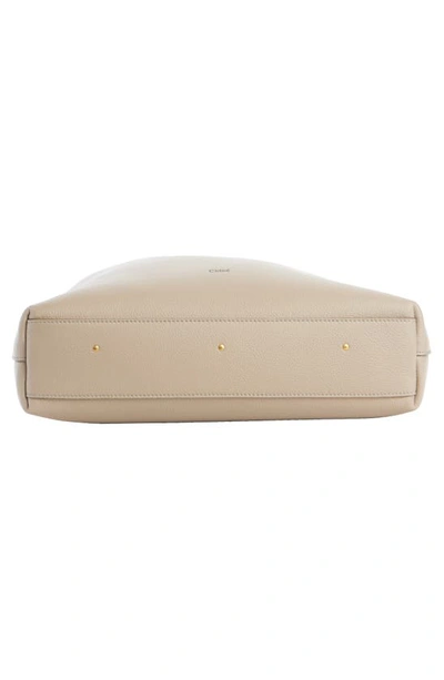 Chloé Marcie Hobo Bag In Grained Leather Grey Size Onesize 100% Calf-skin Leather In Motty Grey 23w
