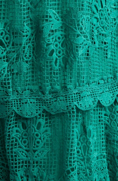 Shop Farm Rio Long Sleeve Guipure Lace Maxi Dress In Green