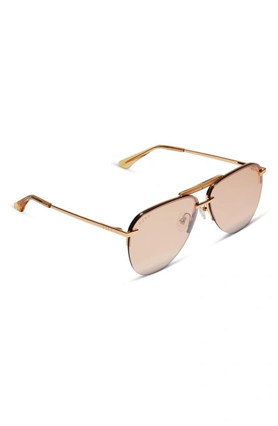 Shop Diff Tahoe 63mm Oversize Aviator Sunglasses In Honey Crystal Flash