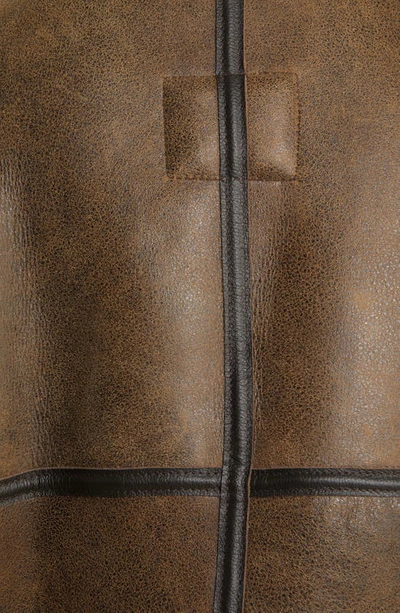 Schott Nyc Genuine Shearling & Leather Bomber Jacket In Brown