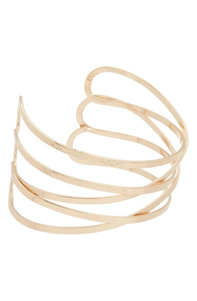 Shop Nordstrom Rack Textured Crisscross Cuff Bracelet In Gold